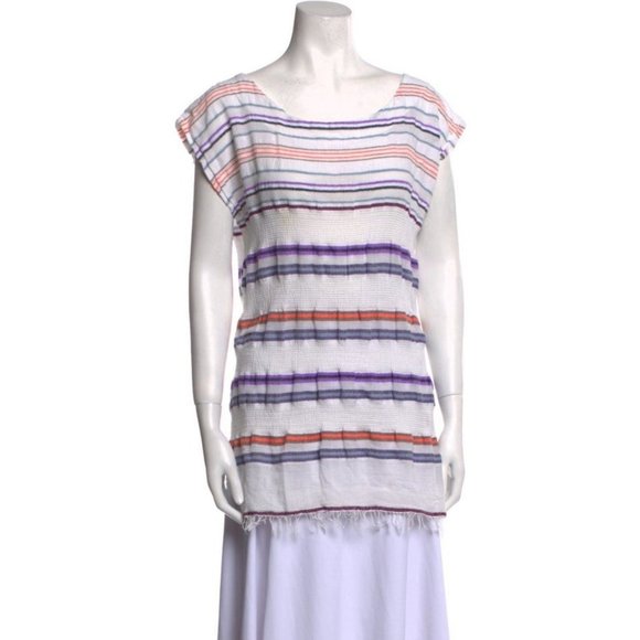 Lemlem Striped Boho Gauzy Tunic Dress Caftan Swim Cover Lightweight sz S $295 - Picture 1 of 9